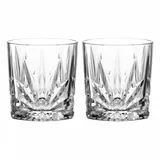 LEONARDO Il Mondo Old Fashioned Whiskey Gläser 2er Set - Tumbler mit Facetten-Optik, hochwertig verarbeitet - Inhalt 220 ml - Spülmaschinengeeignet - 2 Whiskygläser transparent, 077481