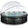 EXIT TOYS Black Leather Pool 450 x 122 cm inkl. Sandfilter, Abdeckung und Wärmepumpe