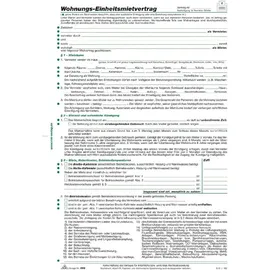 RNK RNKVERLAG 599 - Wohnungs- Einheitsmietvertrag, 4 Seiten, gefalzt auf DIN A4, mit Wohnungsgeberbescheinigung, 50 Stück