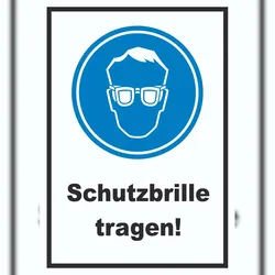 Schutzbrille tragen Schild  A6 (105x148mm)