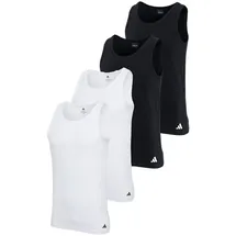 adidas Unterhemd 4er Pack - Tank Top, Active Flex Cotton, ärmellos, einfarbig, Schwarz/Weiß L