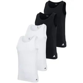 adidas Unterhemd 4er Pack - Tank Top, Active Flex Cotton, ärmellos, einfarbig, Schwarz/Weiß L
