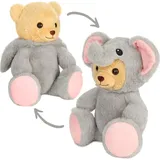 brubies Teddy Elefant - 25 cm Teddybär im Elefantenkostüm mit Kapuze - Plüschtier für kuschelige Abenteuer - Kuscheltier Geschenk für Kinder