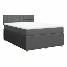 vidaXL Boxspringbett 140 x 200 cm Dunkelgrau