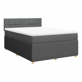 vidaXL Boxspringbett 140 x 200 cm Dunkelgrau