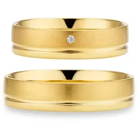 Trauring PHÖNIX "Schmuck Partnerring Ehering Verlobungsring Freundschaftsring" Gr. 60, gelbgoldfarben, Fingerringe, Damen, 60, 0,01 SI = kleine Einschlüsse mit Brillant, Silber 925 (Sterlingsilber), 6mm, Trauring, Made in Germany - wahlweise mit oder ohne Brillant