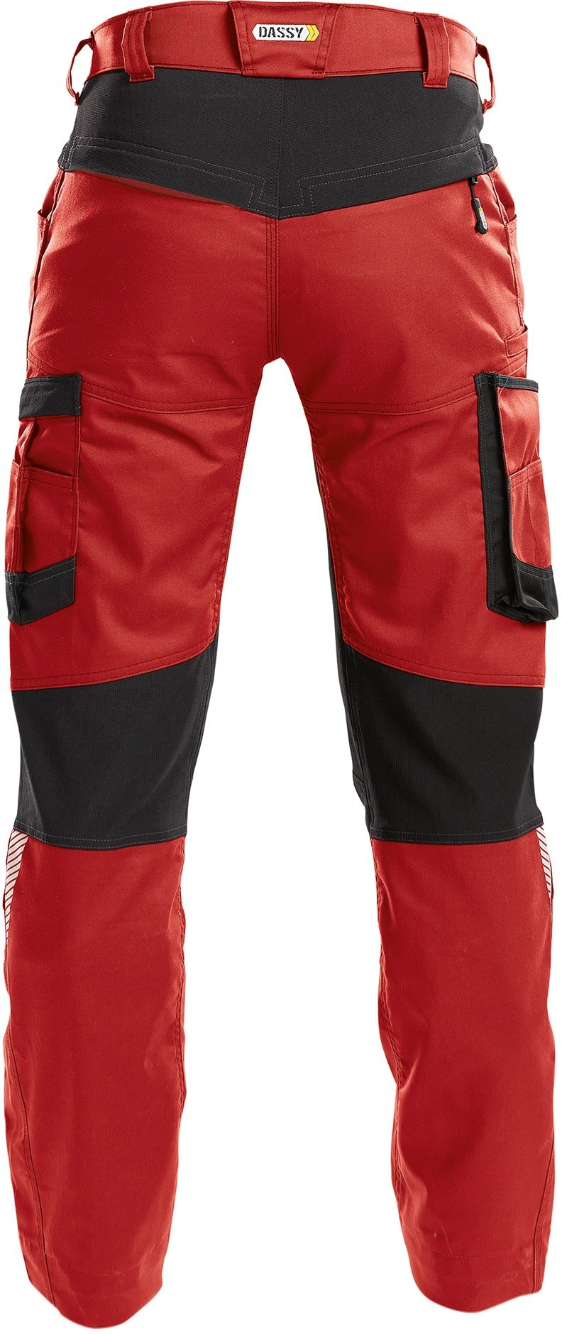 Dassy Helix Arbeitshose mit Stretch Bundhose Herren flexible Herrenhose Workwear - rot/schwarz - 60