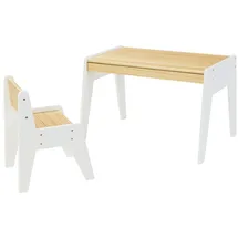 [en.casa] Kinderschreibtisch Skinnskatteberg 90 x 60 cm Kiefer weiß