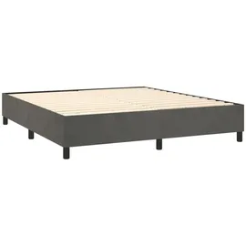 vidaXL Boxspringbett mit Matratze Dunkelgrau 180x200 cm Samt