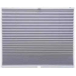 Thermo Black Out Plissee 110x100 cm hellgrau metallic 100% Verdunkelnd