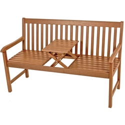 Gartenbank PADANG mit hochklappbarem Tisch aus 100% Eukalyptus