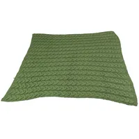 Frank Flechtwaren Wohndecke, Kuscheldecke Strickzopf grün