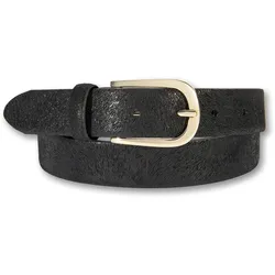 Ledergürtel SILBERGIFT, Damen, Gr. 95, schwarz, Rindsleder, unifarben, elegant,feminin,modisch,festlich, Gürtel, mit Glanz-Effekt