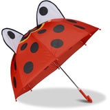 Relaxdays Mädchen Regenschirm Kinderregenschirm rot