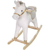 roba Schaukeleinhorn gepolstert Zaumzeug in grau/gold, 63x31x73 cm, ab 24 Monate