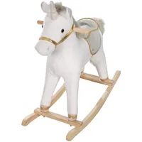 roba Schaukeleinhorn gepolstert Zaumzeug in grau/gold, 63x31x73 cm, ab 24 Monate