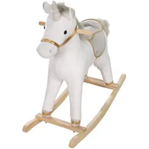 roba Schaukeleinhorn gepolstert Zaumzeug in grau/gold, 63x31x73 cm, ab 24 Monate