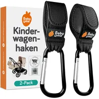 Baby Uma Kinderwagenhaken (2er-Pack) - Universelle Kinderwagen Haken für Taschen, Rutschfeste Klettverschlüsse, Stabile Karabinerhaken mit 5 kg Tragkraft