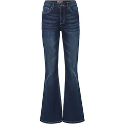 bonprix Flared Jeans High Waist, blau, 52, mit Baumwolle