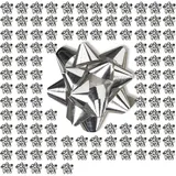 Relaxdays Geschenkschleifen 100er-Set Silber