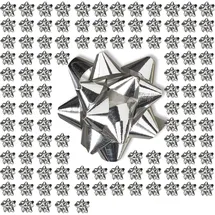 Relaxdays Geschenkschleifen 100er-Set Silber