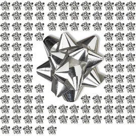 Relaxdays Geschenkschleifen 100er-Set Silber