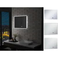 VidaXL LED-Badspiegel mit Touch-Sensor und Zeitanzeige 80×60 cm