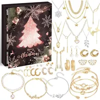 luxuskollektion Adventskalender Schmuck für Frauen, Mädchen - 24 Überraschungen, Armband Halskette Ohrringe - Weihnachtskalender 2024