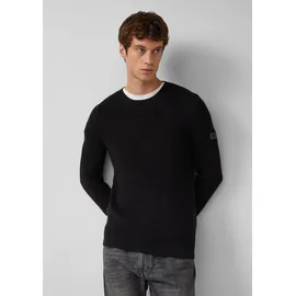 s.Oliver Strukturierter Baumwoll-Pullover Schwarz 3XL