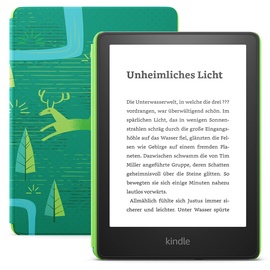 Amazon Kindle Paperwhite Kids 2023 E-Book schwarz 16GB ohne Werbung, inkl. Hülle Juwelenwald
