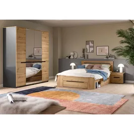 Möbel Boss Kleiderschrank Canu 180 x 198 x 59 cm Grau