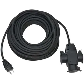 Brennenstuhl Baustellen-Verlängerungskabel IP44 mit 3-fach Gummikupplung 10 m schwarz H07RN-F 3G1,5