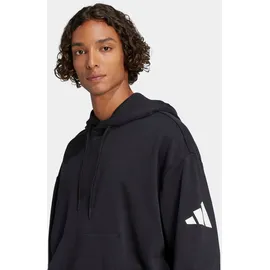 adidas Essentials Loose-Fit 3-Streifen Logo French Terry Hoodie Black / White L
