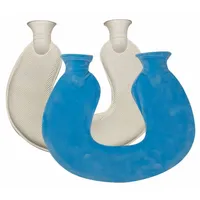 Coonoor Nacken-Wärmflasche Nackenwärmflasche mit Deckel, (U-förmige Nacken- und Schulterwärmflasche), weicher Strickbezug blau