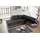 luma-home Federkern Ecksofa Doppelbett Dauerschläfer Bettkasten, Couch in Anthrazit, Grau Textil, 4-Sitzer, Füllung: Kaltschaum, Ottomane links, Eckteil,L-Form, 306x223 cm, Wohnzimmer, Sofas / Couches, Wohnlandschaften, Ecksofas