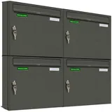 AL Briefkastensysteme Basic Wandbriefkasten DB 703 Eisenglimmer Grau