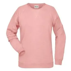 Damen Raglan Sweatshirt 8021, rosa-melange, Größe XXL - rosa-melange - XXL