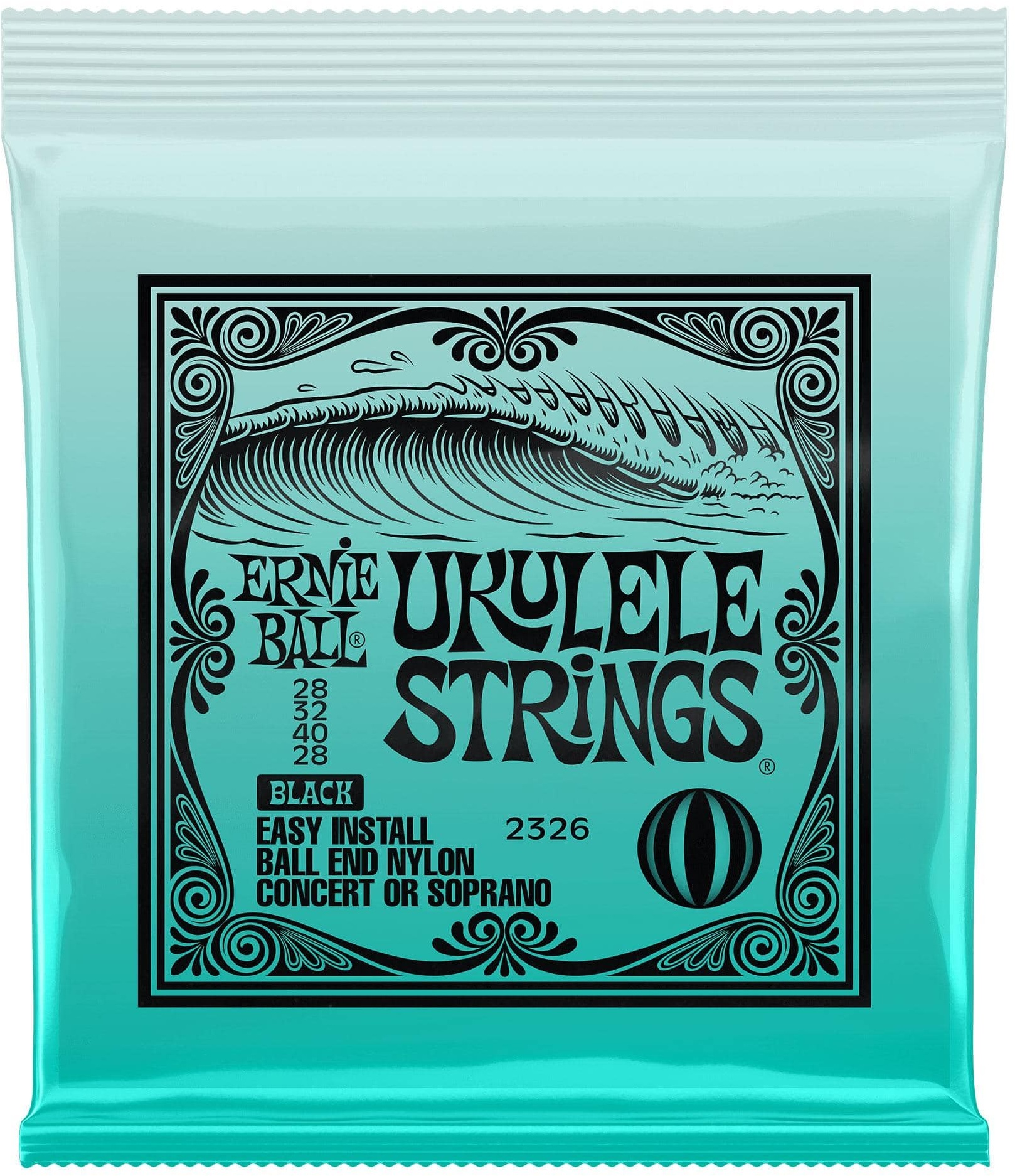 Ernie Ball 2326 Ukulele Ball-End Saiten Black