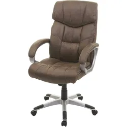 Mendler Bürostuhl HWC-A71, Chefsessel Drehstuhl Schreibtischstuhl, Stoff/Textil ~ Wildleder-Optik braun