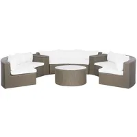 Beliani Severo Loungeset 9-Sitzer braun/weiß