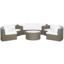 Beliani Severo Loungeset 9-Sitzer braun/weiß