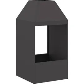 vidaXL Feuerplatz Schwarz 50 X 50 X 100 Cm Kaltgewalzter Stahl Vidaxl