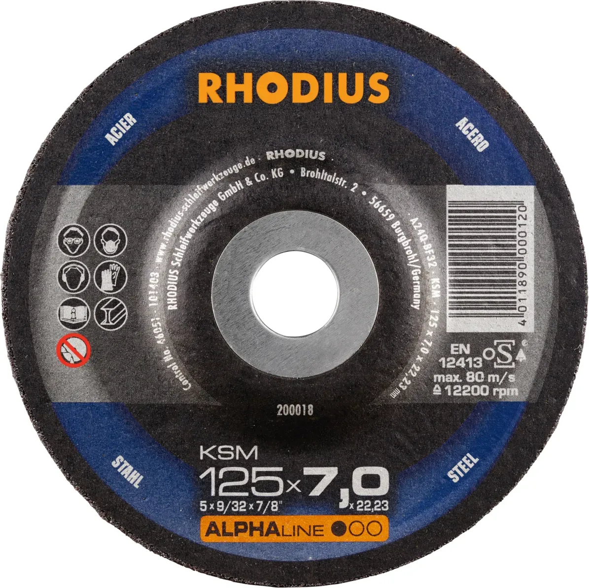 RHODIUS KSM PACK 125 x 7,0 x 22,23 Schruppscheibe - Hochwertiges Werkzeug für effizientes Schruppen