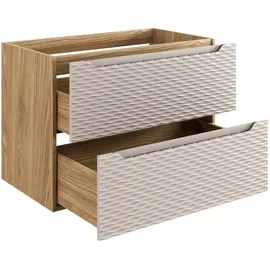 Badplaats Waschbeckenunterschrank Ocean 2 Schubladen 80 x 59 cm Beige