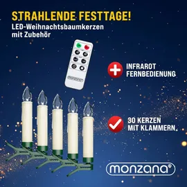 monzana Baumkerzen LED Kabellos 30er Set Warmweiß