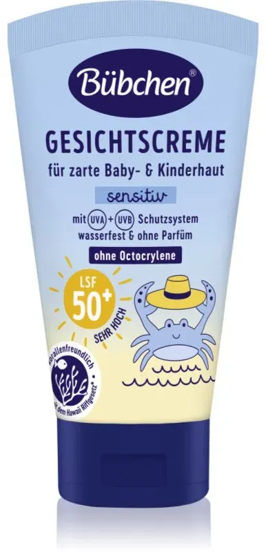 Bübchen Sensitive Sun Protection Face Cream SPF 50+ Gesichtsschutzcreme für Kinder SPF 50+ 6 m+ 50 ml