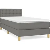 vidaXL Boxspringbett 100 x 200 cm Dunkelgrau