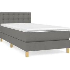 vidaXL Boxspringbett 100 x 200 cm Dunkelgrau