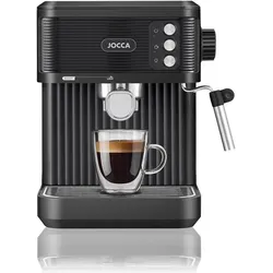 Jocca Espressomaschine Schwarz 850W – 20 Bar Druck, 1,8L Tank, Milchaufschäumer, Edelstahl
