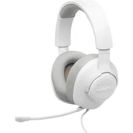 JBL Quantum 100M2 Kabelgebundenes Over-Ear Gaming Headset QuantumSOUND Signature, 3,5-mm-Klinke, Multi-Plattform-Kompatibilität und abnehmbarem Mikrofon mit Stummschaltungsoption, Weiß